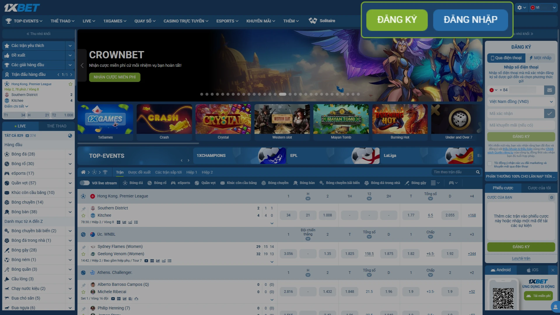 Mở trang web 1xBet và đăng nhập vào tài khoản của bạn.