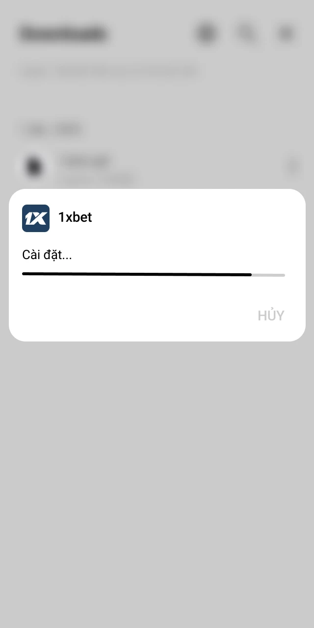 Xác nhận cài đặt ứng dụng 1xbet.