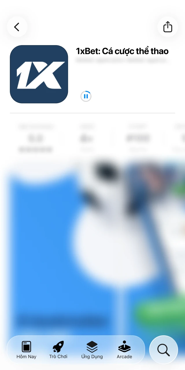Chờ quá trình cài đặt hoàn tất, sau đó mở ứng dụng 1xbet và đăng nhập.
