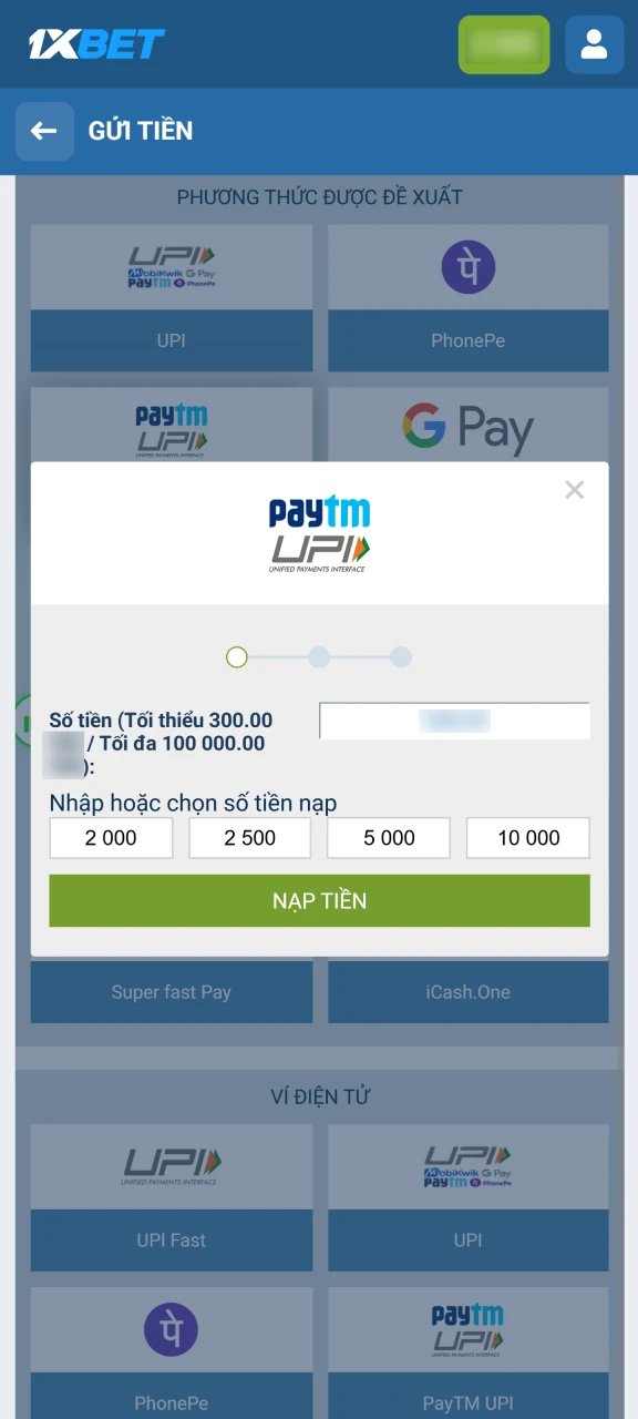 Để nhận tiền thưởng vào tài khoản thưởng của bạn, hãy thực hiện nạp tiền.