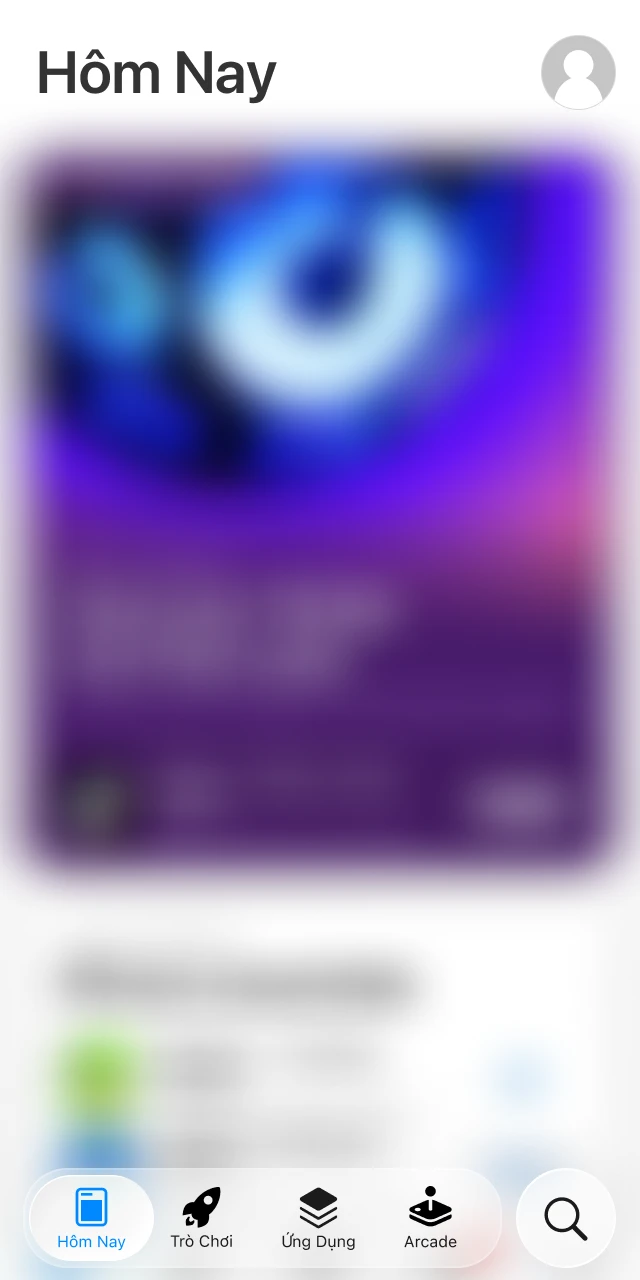 Mở App Store và vào menu tài khoản.