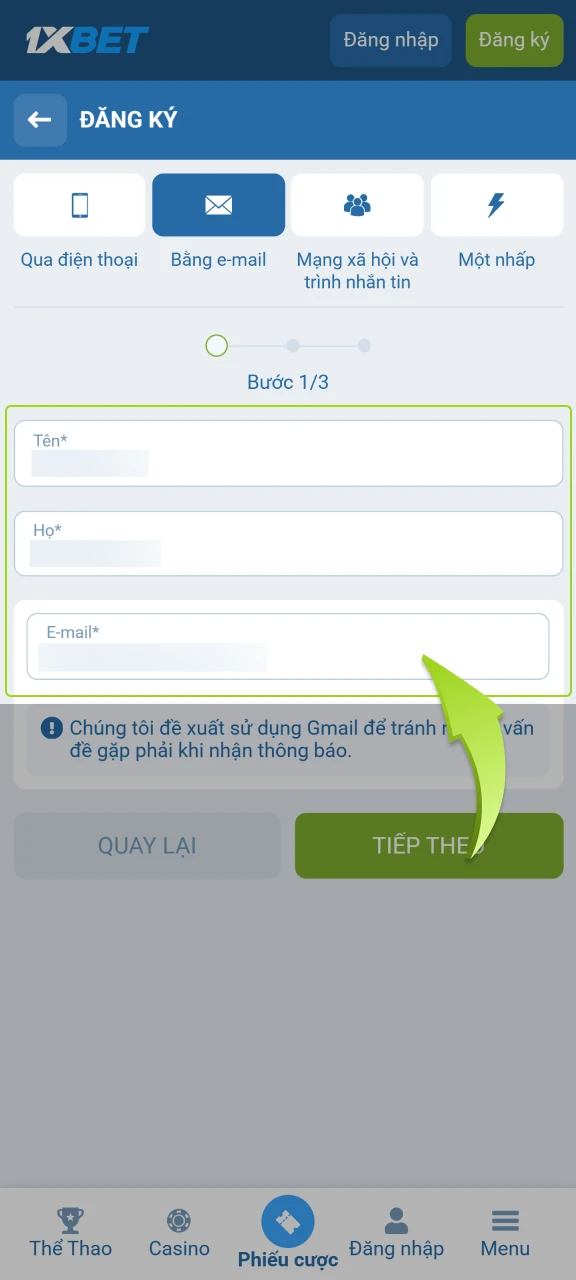 Điền thông tin vào các ô yêu cầu và chọn đơn vị tiền tệ VND.