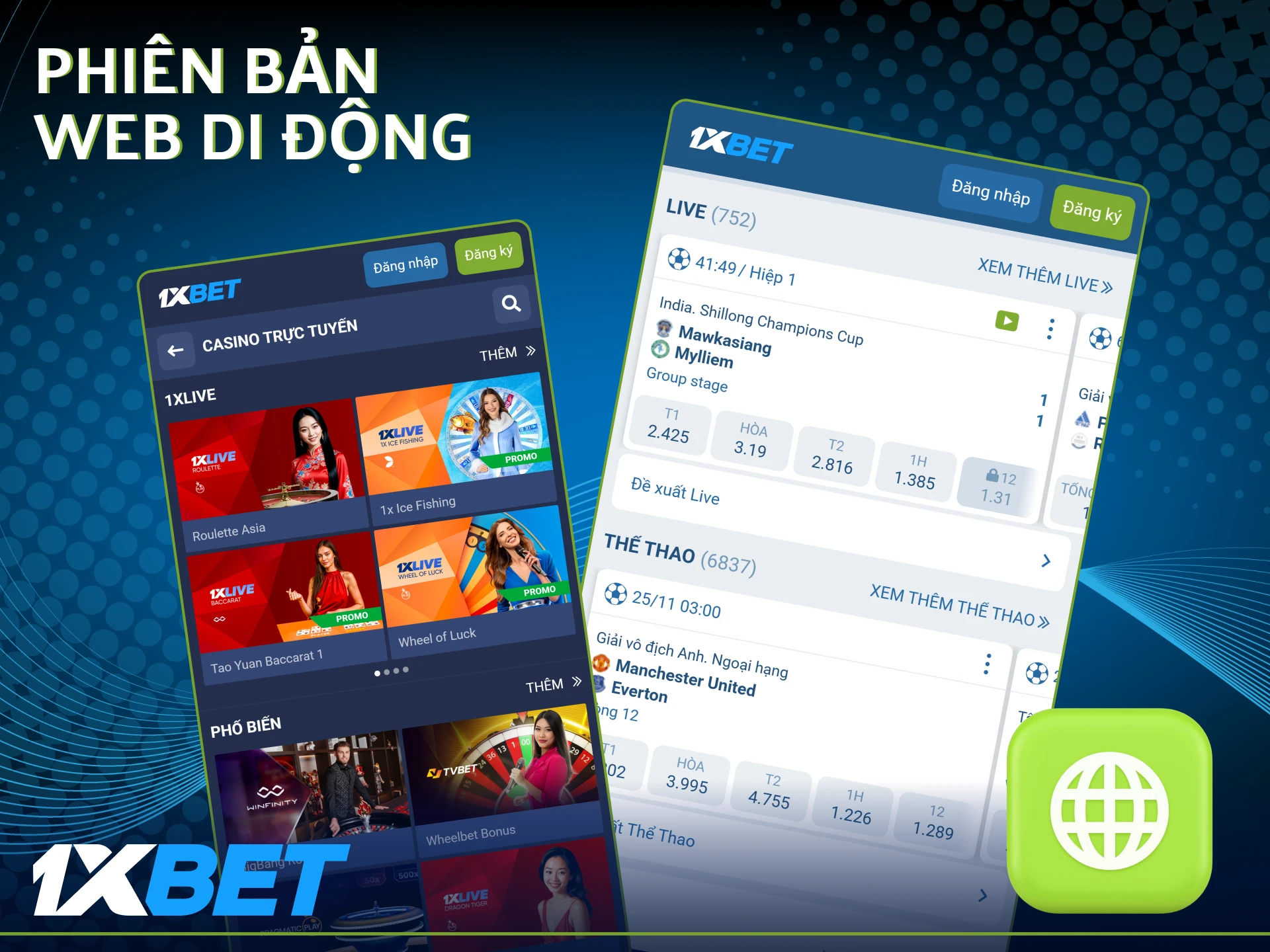 1xBet hỗ trợ phiên bản di động của trang web và cung cấp truy cập đầy đủ tất cả các tính năng.